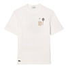 Lacoste T-shirt en petit piqué avec motif brevet au dos - Blanc IMF