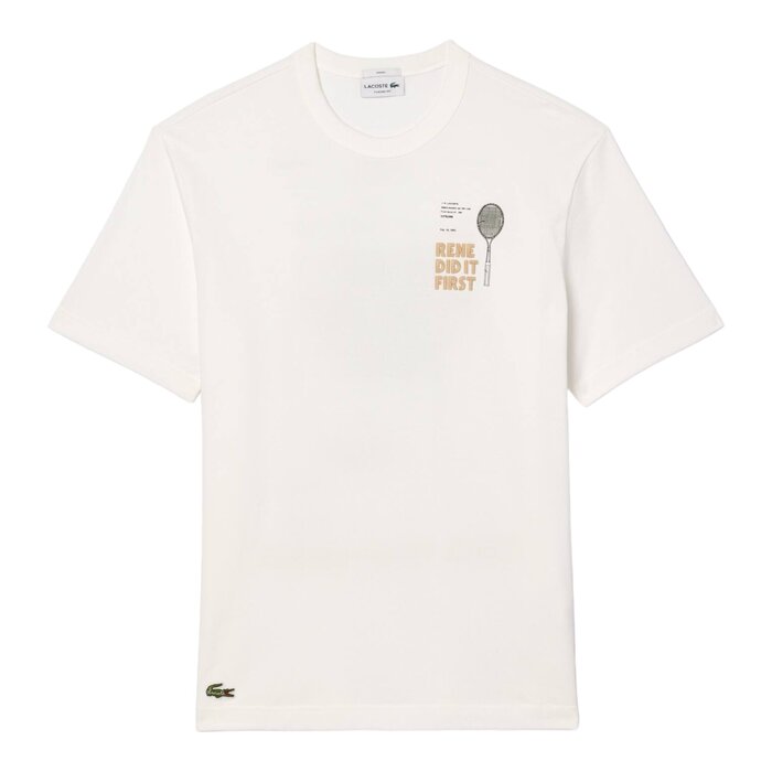 Lacoste Lacoste T-shirt en petit piqué avec motif brevet au dos - Blanc IMF