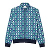 Lacoste Sweatshirt Zippé Motif Robert George En Jacquard - Blanc/Bleu/Vert