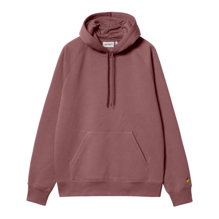 Carhartt WIP Hooded Chase Sweat - Dusty Fuschia/Gold