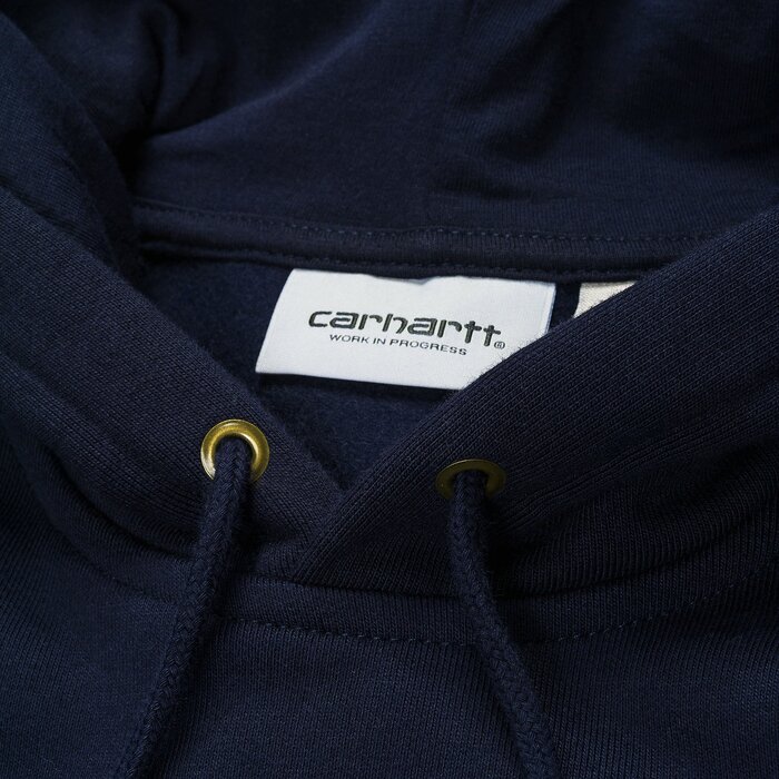 Carhartt WIP Hooded Chase Sweat - Dark Navy/Gold