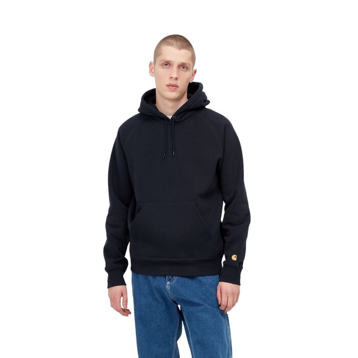Carhartt WIP Hooded Chase Sweat - Dark Navy/Gold