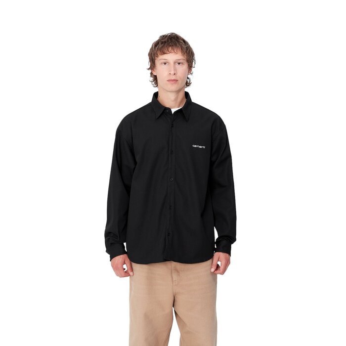 Carhartt WIP L/S Module Script Shirt - Black/White (Rigid)