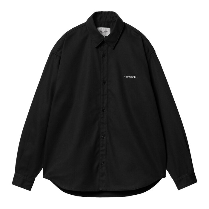 Carhartt WIP L/S Module Script Shirt - Black/White (Rigid)