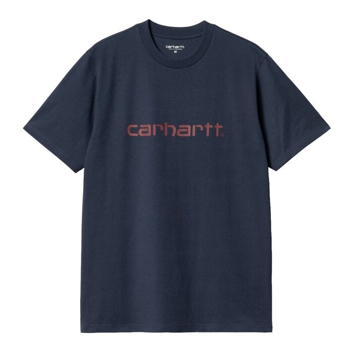 Carhartt WIP S/S Script T-shirt - Air Force Blue/Malbec
