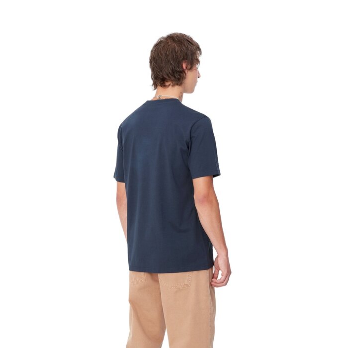 Carhartt WIP S/S Script T-shirt - Air Force Blue/Malbec