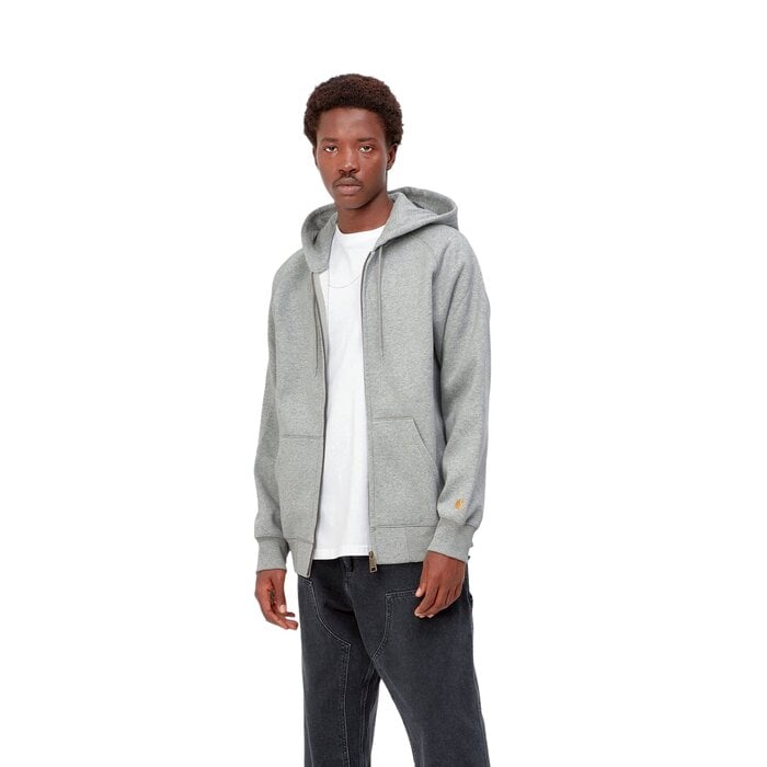 Carhartt WIP Hooded Chase Jacket - Grey Heather/Gold
