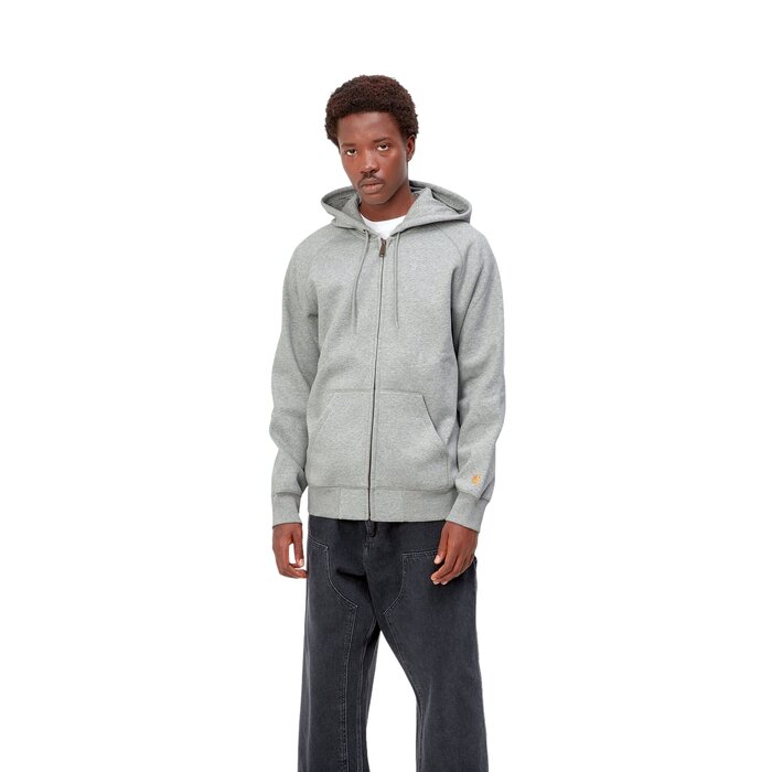 Carhartt WIP Hooded Chase Jacket - Grey Heather/Gold