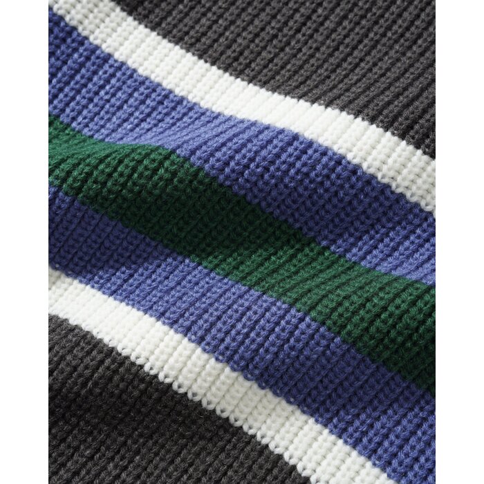 Butter Stripe Knitted Crewneck - Charcoal