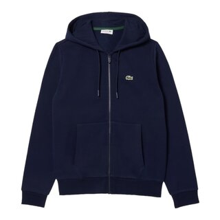 Lacoste Sweatshirt Zippé avec Poche Kangourou - Bleu Marine