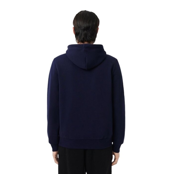 Lacoste Sweatshirt Zippé avec Poche Kangourou - Bleu Marine