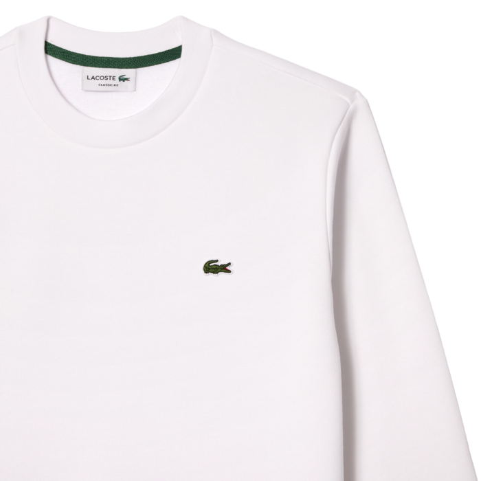 Lacoste Sweatshirt Molleton Col Rond - Blanc