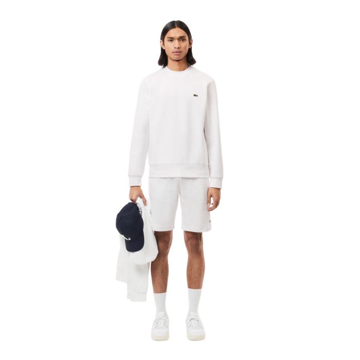 Lacoste Sweatshirt Molleton Col Rond - Blanc