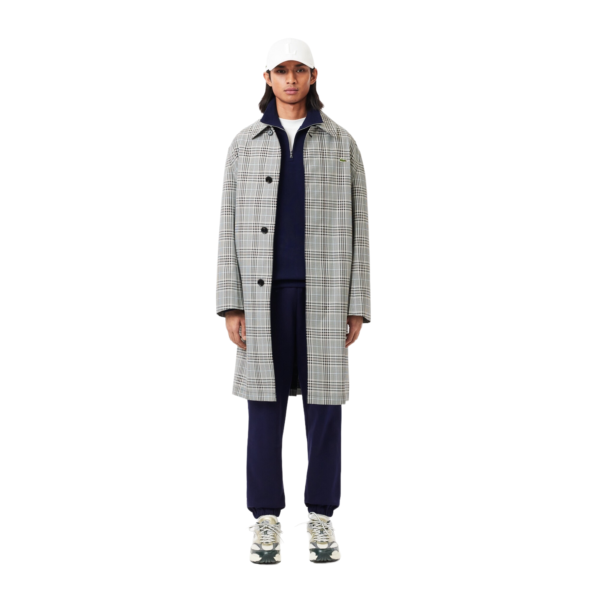 Lacoste Sweatshirt Zippé Interlock Col Montant - Bleu Marine