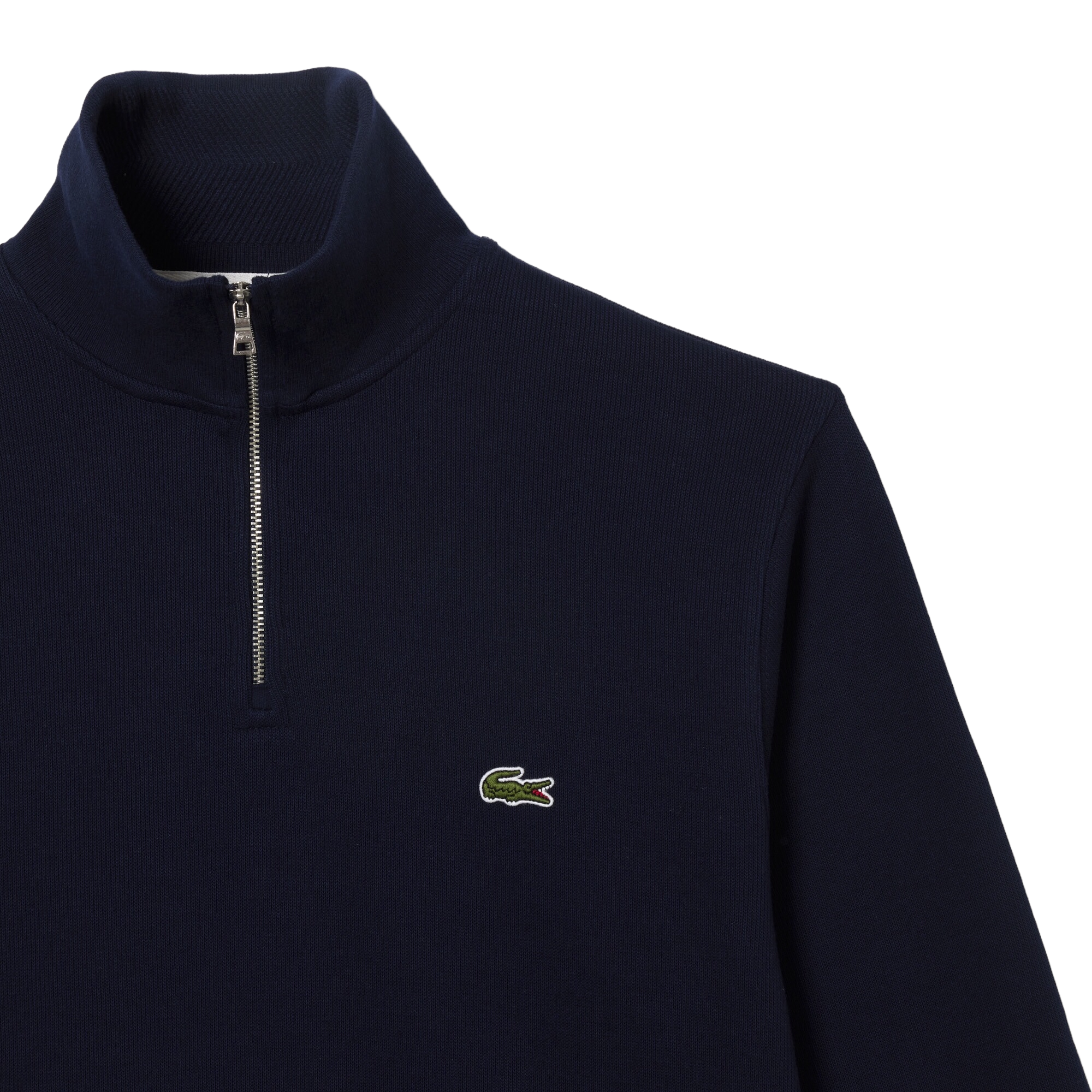 Lacoste Sweatshirt Zippé Interlock Col Montant - Bleu Marine