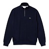Sweatshirt Zippé Interlock Col Montant - Bleu Marine