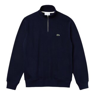 Lacoste Sweatshirt Zippé Interlock Col Montant - Bleu Marine