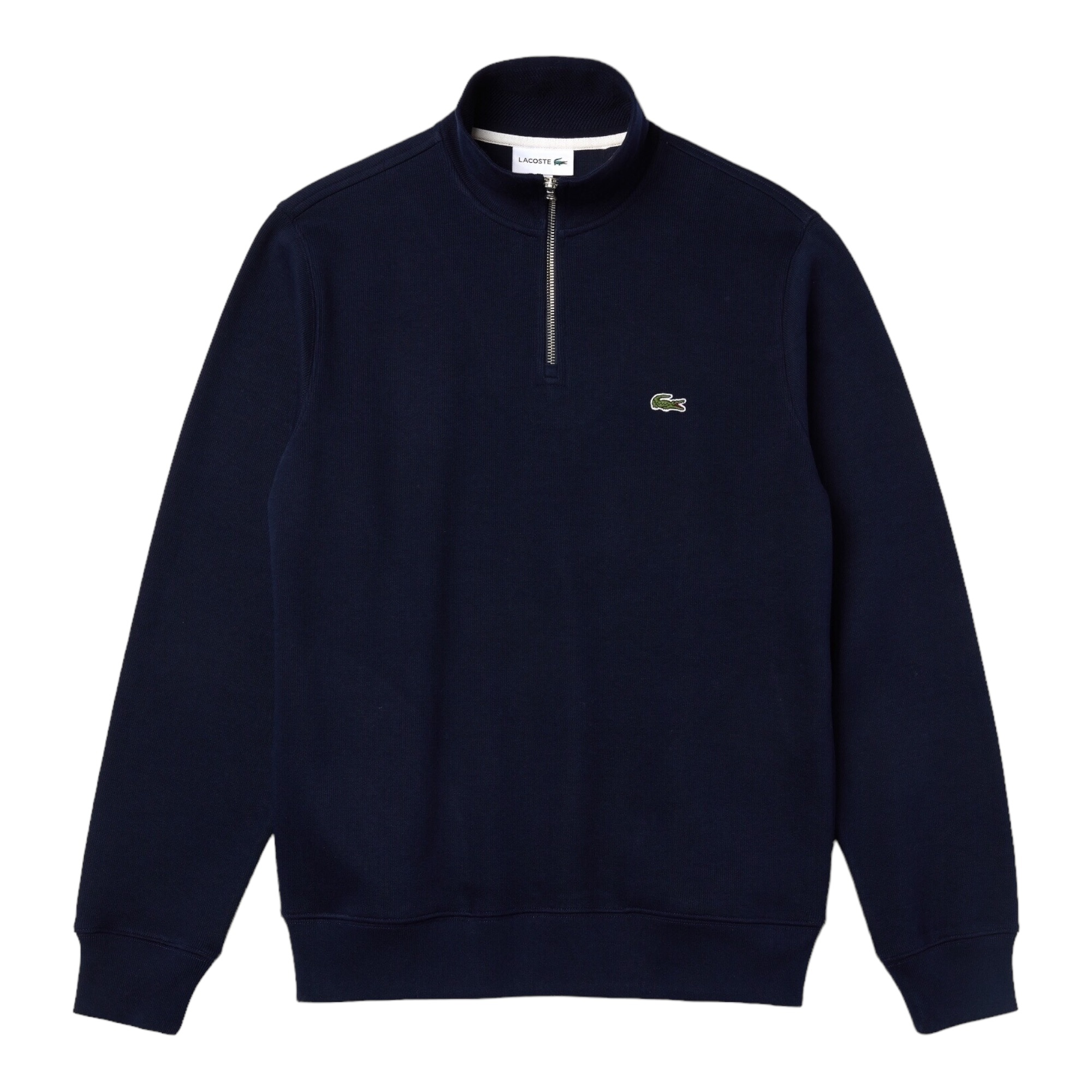 Lacoste Sweatshirt Zippé Interlock Col Montant - Bleu Marine