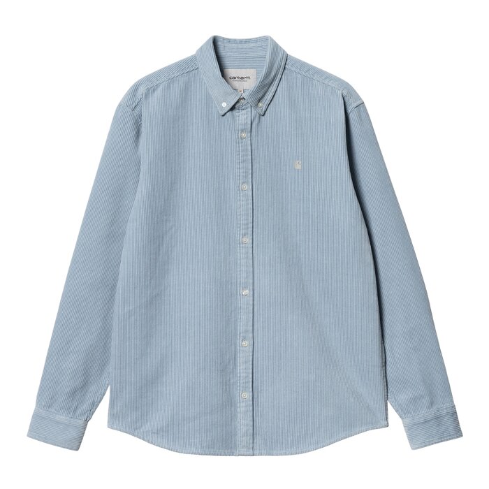 Carhartt WIP L/S Madison Cord Shirt - Dusty ice / Wax