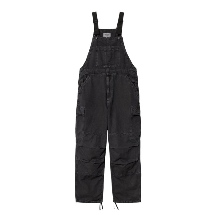 Carhartt WIP Cargo Bib Overall - Black (Stone Dyed)