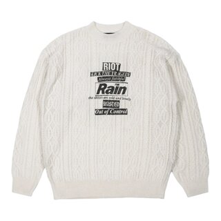 Wasted Paris Rain Cable Sweater - Off-White