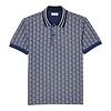 Polo motif monogramme classic fit à col contrasté - Bleu Clair/Bleu