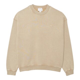 Lacoste Sweatshirt Loose Fit Molleton Effet Délavé - Beige