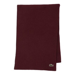 Lacoste Écharpe Laine Côtelée - Bordeaux