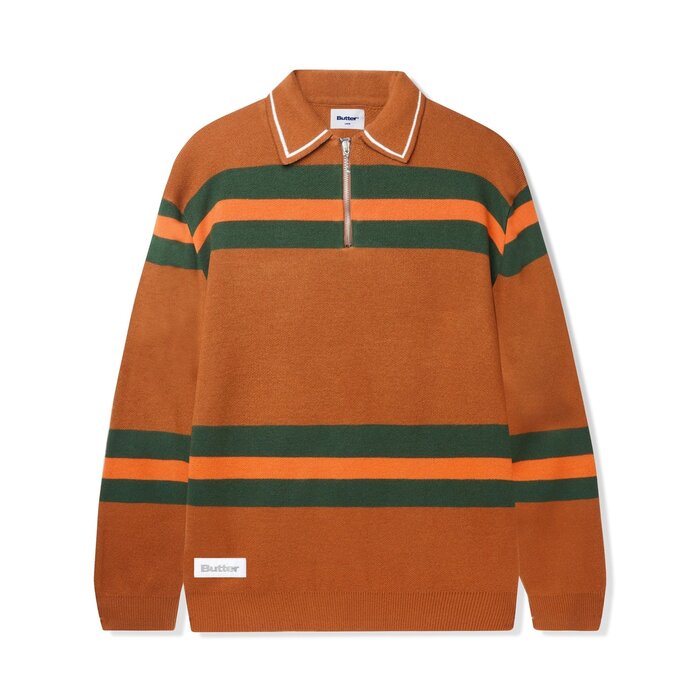 Butter Polo Knit Sweater Sweater - Brown