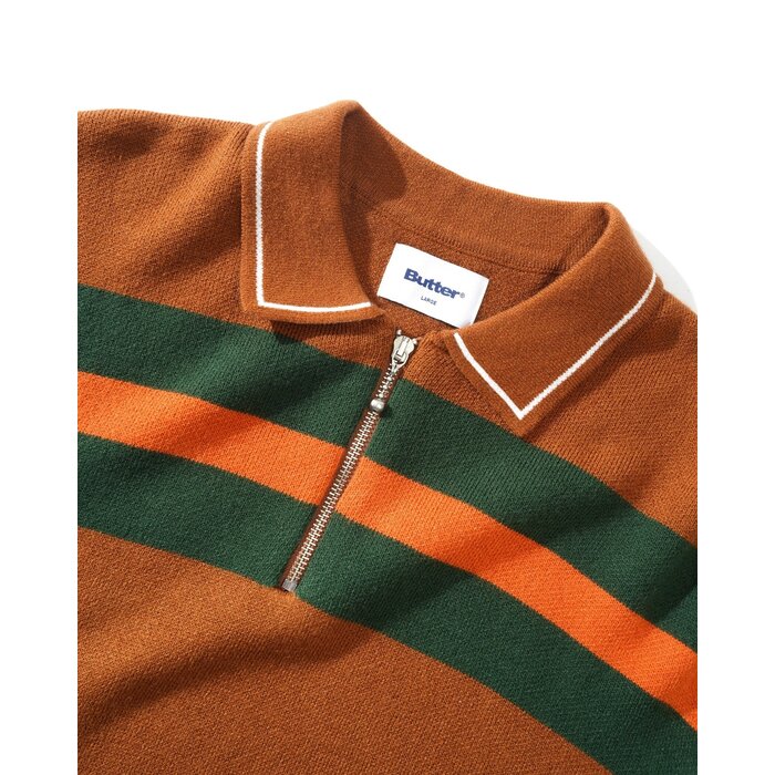 Butter Polo Knit Sweater Sweater - Brown