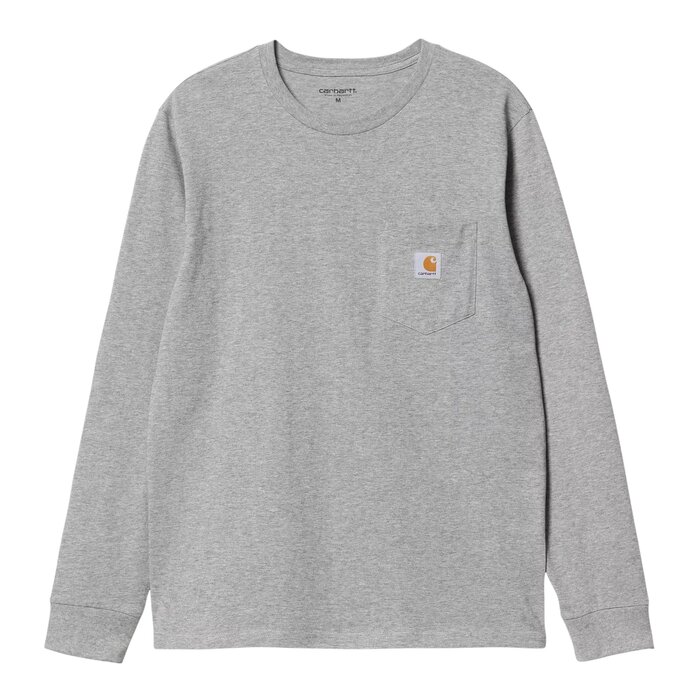 Carhartt WIP L/S Pocket T-shirt - Grey Heather