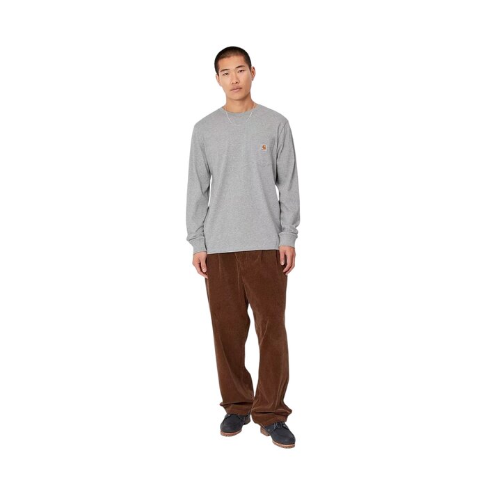 Carhartt WIP L/S Pocket T-shirt - Grey Heather