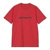 S/S Script T-Shirt - Cherry/Space