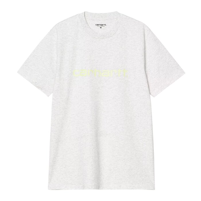 Carhartt WIP S/S Script T-Shirt - Ash Heather/Air Green