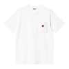 S/S Pocket Heart T-Shirt - White/Red
