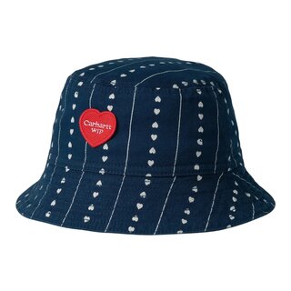 Carhartt WIP Drewe Bucket Hat - Heart C Pinstripe/Natural Rinsed