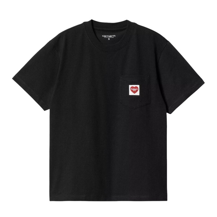 Carhartt WIP W' S/S Pocket Heart T-Shirt - Black/Red