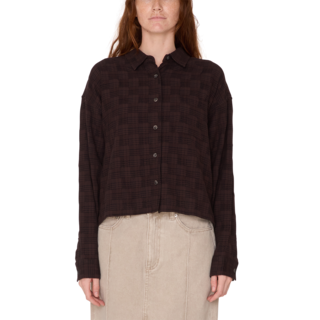 Obey Vivian Plaid Shirt - Java Brown Multi