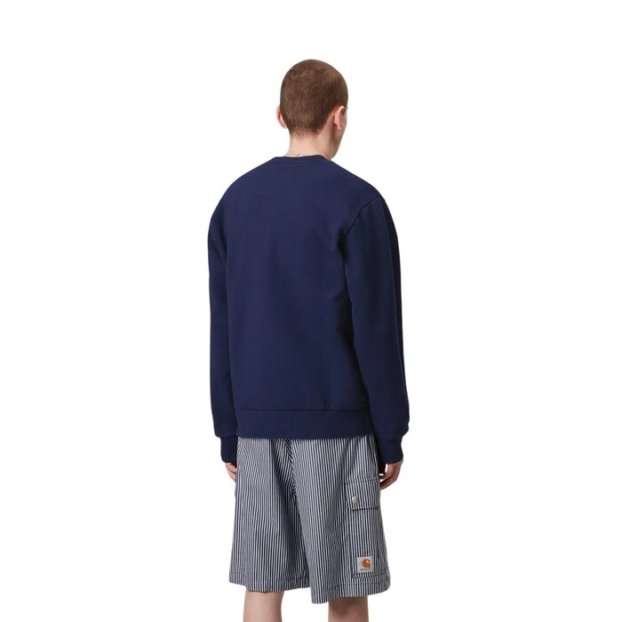 Carhartt WIP Script Embroidery Sweat - Ink/Air Yellow