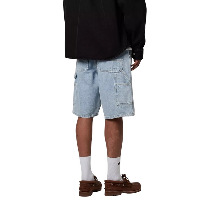 Carhartt WIP Single Knee Short - Blue Heavy Stone Bleached