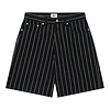Stripe Baggy Denim Short - Black Multi
