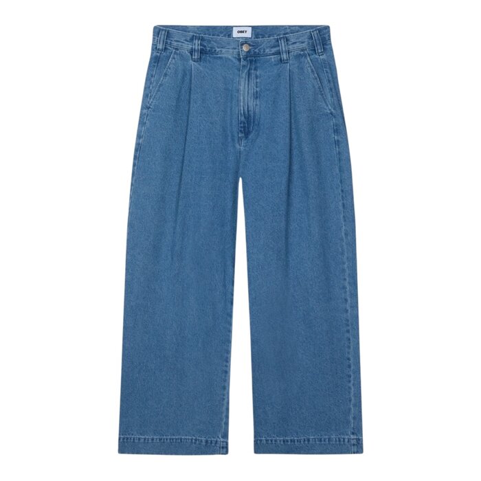 Obey Oliver Denim Pleated Pant - Light Indigo