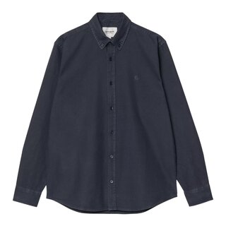 Carhartt WIP L/S Bolton Shirt - Dark Navy (Garment Dyed)