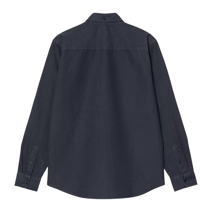 Carhartt WIP L/S Bolton Shirt - Dark Navy (Garment Dyed)