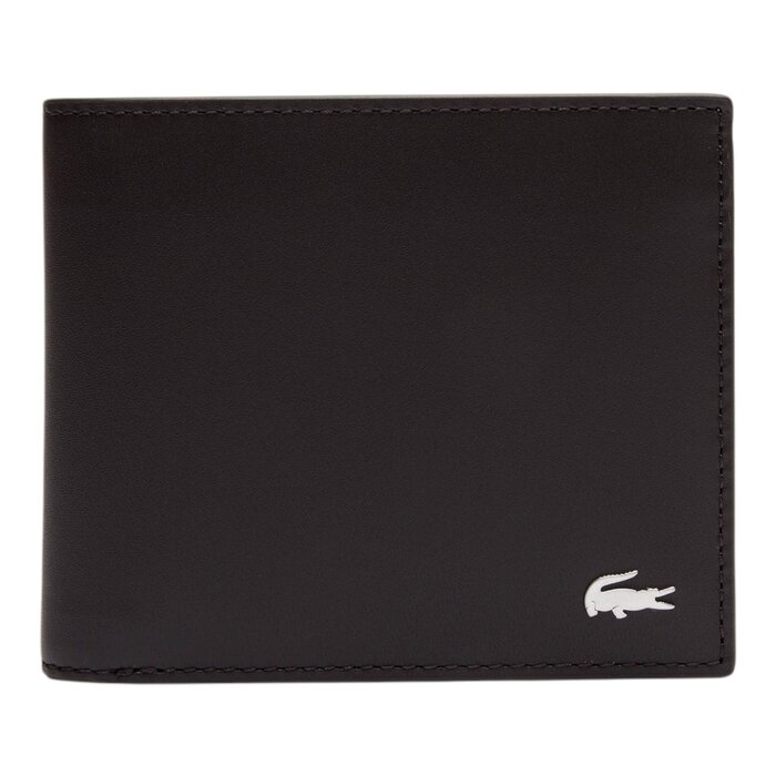 Lacoste Portefeuille moyen FG en cuir - Noir