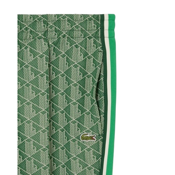 Lacoste Pantalon de survêtement Paris jacquard monogramme - Vert/Beige