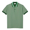 Polo motif monogramme classic fit à col contrasté - Vert/Beige