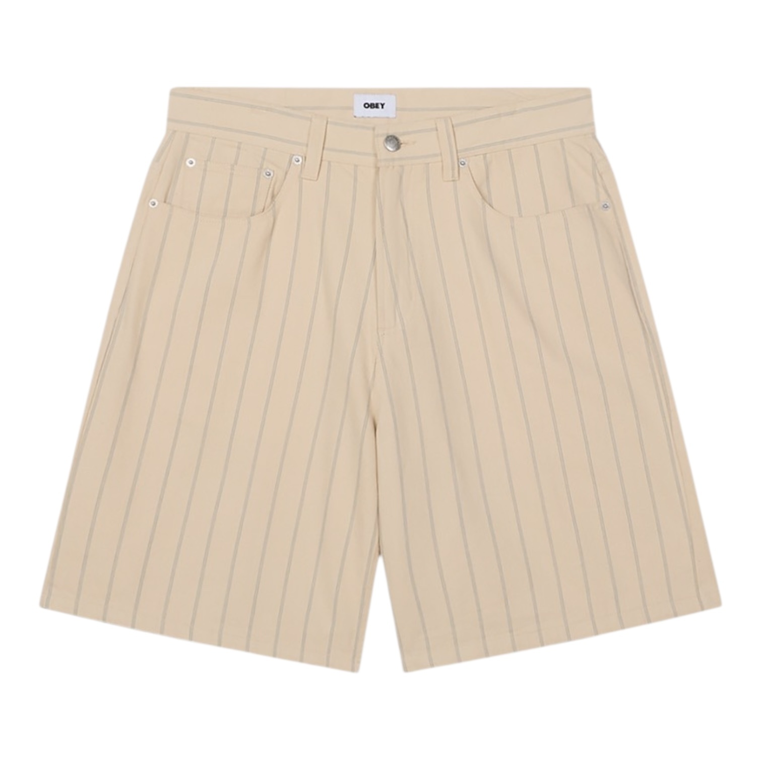 Obey Plaid Baggy Denim Short - Pelican Multi