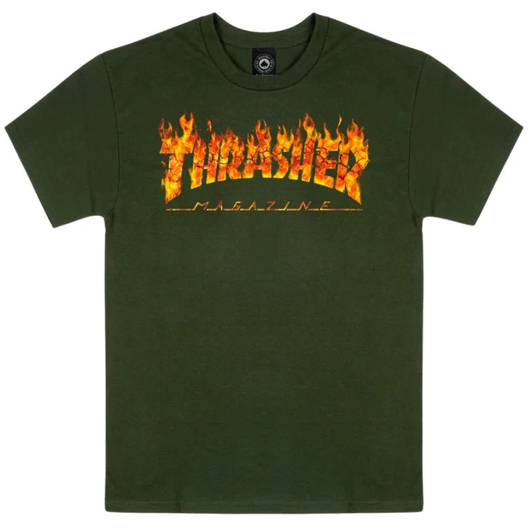 Thrasher Inferno Logo Tee - Forest Green