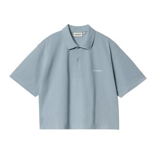 Carhartt WIP W' S/S Carhartt Script Polo TS - Frosted Blue